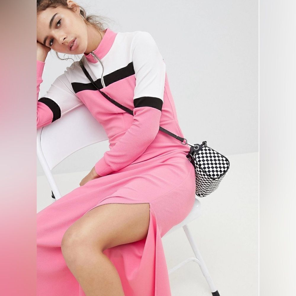 EUC ASOS Design Colour Block Track Dress - Picture 4 of 7